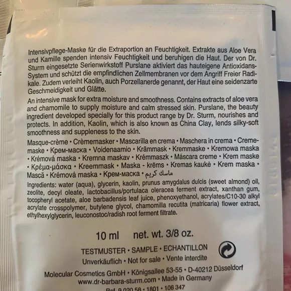 Dr. Barbara Strum -- 6 Face Mask Samples 10ml - Picture 2 of 2